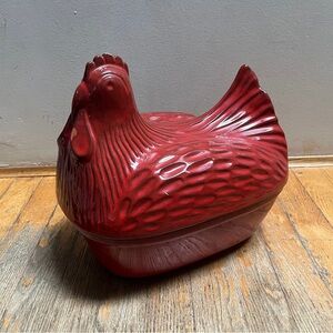 La Ceramica Rooster hen-on-nest casserole dish Hen Roaster Chicken Steamer